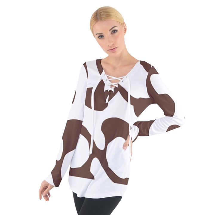 Abstract Pattern Beige Swirl T- Shirt Abstract Pattern Beige Swirl T- Shirt Tie Up Tee