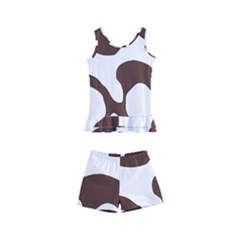 Abstract Pattern Beige Swirl T- Shirt Abstract Pattern Beige Swirl T- Shirt Kids  Boyleg Swimsuit
