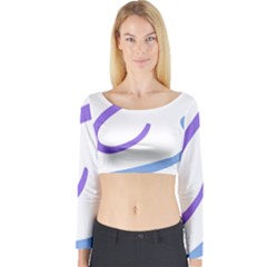 Abstract Pattern Blue And Gray T- Shirt Abstract Pattern Blue And Gray T- Shirt Long Sleeve Crop Top