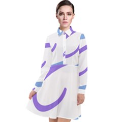 Abstract Pattern Blue And Gray T- Shirt Abstract Pattern Blue And Gray T- Shirt Long Sleeve Chiffon Shirt Dress