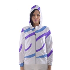 Abstract Pattern Blue And Gray T- Shirt Abstract Pattern Blue And Gray T- Shirt Women s Hooded Windbreaker