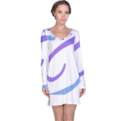 Abstract Pattern Blue And Gray T- Shirt Abstract Pattern Blue And Gray T- Shirt Long Sleeve Nightdress