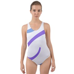 Abstract Pattern Blue And Gray T- Shirt Abstract Pattern Blue And Gray T- Shirt Cut-Out Back One Piece Swimsuit