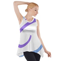 Abstract Pattern Blue And Gray T- Shirt Abstract Pattern Blue And Gray T- Shirt Side Drop Tank Tunic