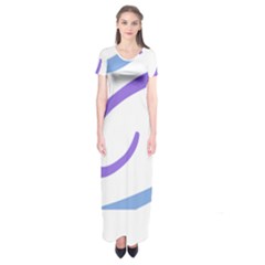 Abstract Pattern Blue And Gray T- Shirt Abstract Pattern Blue And Gray T- Shirt Short Sleeve Maxi Dress