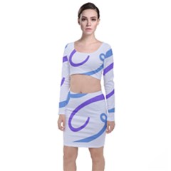 Abstract Pattern Blue And Gray T- Shirt Abstract Pattern Blue And Gray T- Shirt Top and Skirt Sets