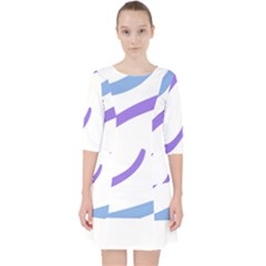 Abstract Pattern Blue And Gray T- Shirt Abstract Pattern Blue And Gray T- Shirt Quarter Sleeve Pocket Dress