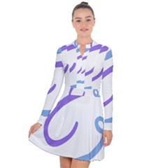 Abstract Pattern Blue And Gray T- Shirt Abstract Pattern Blue And Gray T- Shirt Long Sleeve Panel Dress