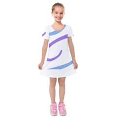 Abstract Pattern Blue And Gray T- Shirt Abstract Pattern Blue And Gray T- Shirt Kids  Short Sleeve Velvet Dress