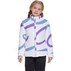 Abstract Pattern Blue And Gray T- Shirt Abstract Pattern Blue And Gray T- Shirt Kids  Puffer Bubble Jacket Coat