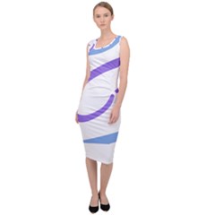 Abstract Pattern Blue And Gray T- Shirt Abstract Pattern Blue And Gray T- Shirt Sleeveless Pencil Dress
