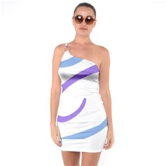 Abstract Pattern Blue And Gray T- Shirt Abstract Pattern Blue And Gray T- Shirt One Soulder Bodycon Dress