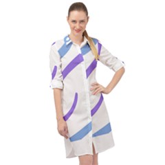 Abstract Pattern Blue And Gray T- Shirt Abstract Pattern Blue And Gray T- Shirt Long Sleeve Mini Shirt Dress