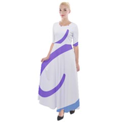 Abstract Pattern Blue And Gray T- Shirt Abstract Pattern Blue And Gray T- Shirt Half Sleeves Maxi Dress