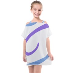 Abstract Pattern Blue And Gray T- Shirt Abstract Pattern Blue And Gray T- Shirt Kids  One Piece Chiffon Dress