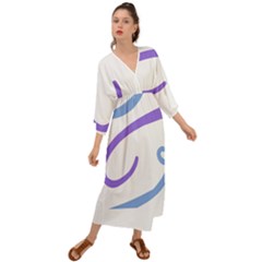 Abstract Pattern Blue And Gray T- Shirt Abstract Pattern Blue And Gray T- Shirt Grecian Style  Maxi Dress