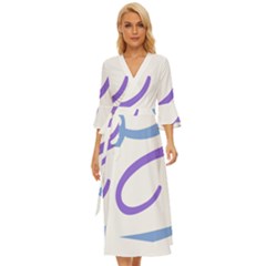 Abstract Pattern Blue And Gray T- Shirt Abstract Pattern Blue And Gray T- Shirt Midsummer Wrap Dress