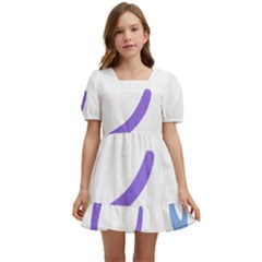 Abstract Pattern Blue And Gray T- Shirt Abstract Pattern Blue And Gray T- Shirt Kids  Short Sleeve Dolly Dress