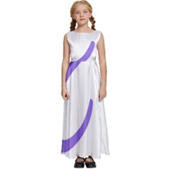 Abstract Pattern Blue And Gray T- Shirt Abstract Pattern Blue And Gray T- Shirt Kids  Satin Sleeveless Maxi Dress