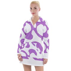 Abstract Pattern Purple Swirl T- Shirt Abstract Pattern Purple Swirl T- Shirt Women s Long Sleeve Casual Dress by maxcute