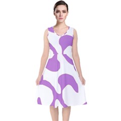 Abstract Pattern Purple Swirl T- Shirt Abstract Pattern Purple Swirl T- Shirt V-neck Midi Sleeveless Dress  by maxcute