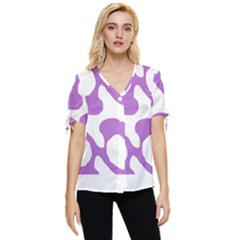 Abstract Pattern Purple Swirl T- Shirt Abstract Pattern Purple Swirl T- Shirt Bow Sleeve Button Up Top by maxcute