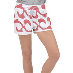 Abstract Pattern Red Swirl T- Shirt Abstract Pattern Red Swirl T- Shirt Velour Lounge Shorts by maxcute