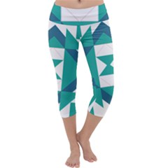 Abstract Pattern T- Shirt Hourglass Pattern Capri Yoga Leggings