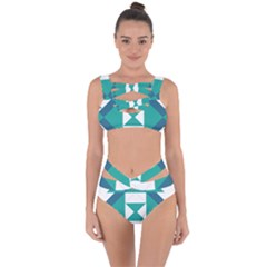 Abstract Pattern T- Shirt Hourglass Pattern Bandaged Up Bikini Set  by maxcute