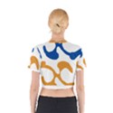 Abstract Swirl Gold And Blue Pattern T- Shirt Abstract Swirl Gold And Blue Pattern T- Shirt Cotton Crop Top View2
