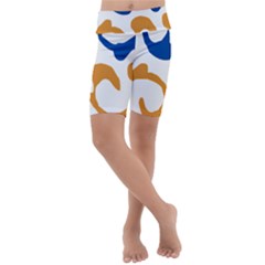 Abstract Swirl Gold And Blue Pattern T- Shirt Abstract Swirl Gold And Blue Pattern T- Shirt Kids  Lightweight Velour Cropped Yoga Leggings