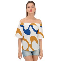 Abstract Swirl Gold And Blue Pattern T- Shirt Abstract Swirl Gold And Blue Pattern T- Shirt Off Shoulder Short Sleeve Top by maxcute