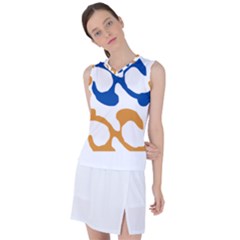 Abstract Swirl Gold And Blue Pattern T- Shirt Abstract Swirl Gold And Blue Pattern T- Shirt Women s Sleeveless Sports Top by maxcute