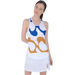 Abstract Swirl Gold And Blue Pattern T- Shirt Abstract Swirl Gold And Blue Pattern T- Shirt Racer Back Mesh Tank Top by maxcute