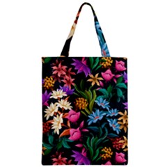 Floral Print  Zipper Classic Tote Bag by BellaVistaTshirt02