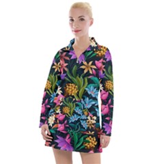 Floral Print  Women s Long Sleeve Casual Dress by BellaVistaTshirt02