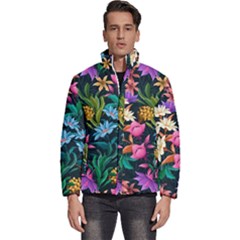 Floral Print  Men s Puffer Bubble Jacket Coat