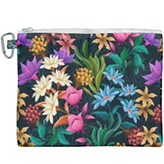 Floral Print  Canvas Cosmetic Bag (xxxl) by BellaVistaTshirt02