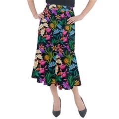 Floral Print  Midi Mermaid Skirt by BellaVistaTshirt02