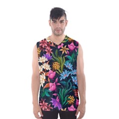 Floral Print  Men s Basketball Tank Top by BellaVistaTshirt02
