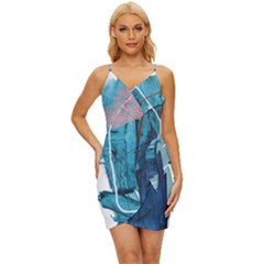 Abstract T- Shirt Abstract 31 Wrap Tie Front Dress