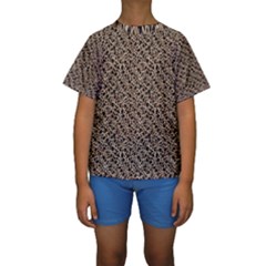 Purple Leopard 05 Kids  Short Sleeve Swimwear by DinkovaArt