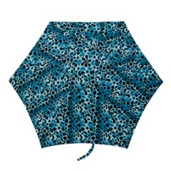 Blue Leopard Mini Folding Umbrellas by DinkovaArt