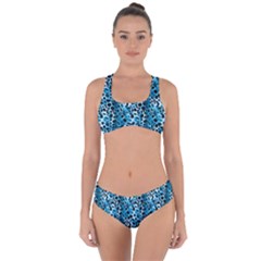 Blue Leopard Criss Cross Bikini Set