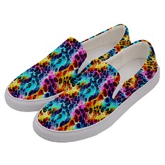 Rainbow Leopard 2 Men s Canvas Slip Ons by DinkovaArt