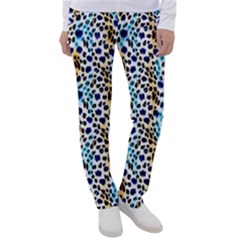 Blue Beige Leopard Women s Casual Pants by DinkovaArt