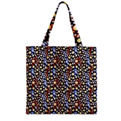 Colorful Leopard Zipper Grocery Tote Bag by DinkovaArt