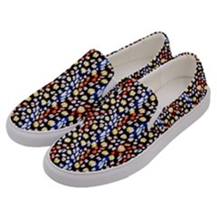 Colorful Leopard Men s Canvas Slip Ons by DinkovaArt