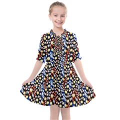 Colorful Leopard Kids  All Frills Chiffon Dress by DinkovaArt