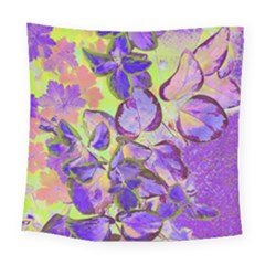 Purple Leaves Square Tapestry (large) by DinkovaArt